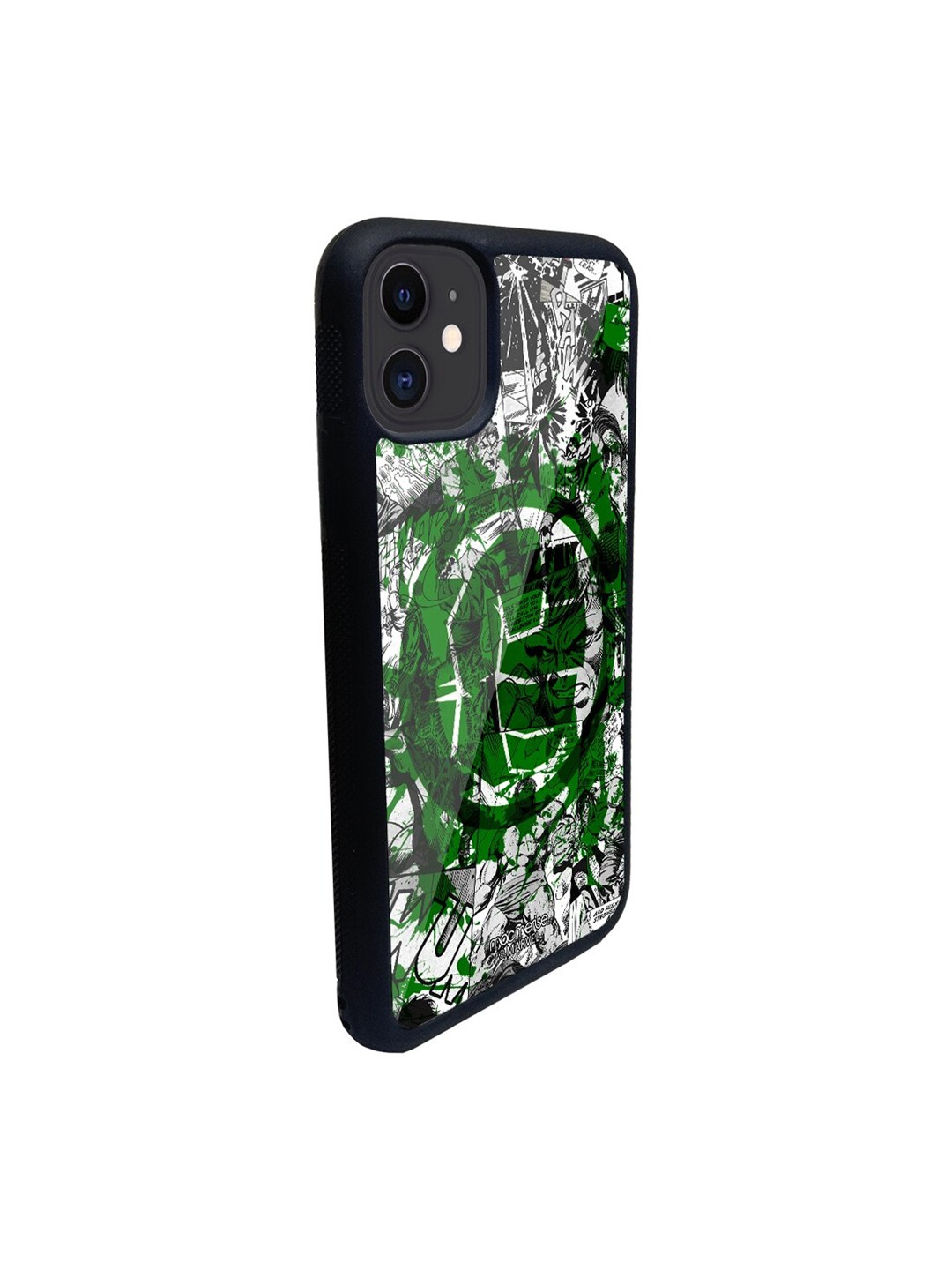 

macmerise White & Green Splash Out Hulk Fist Glass iPhone 11 Phone Case