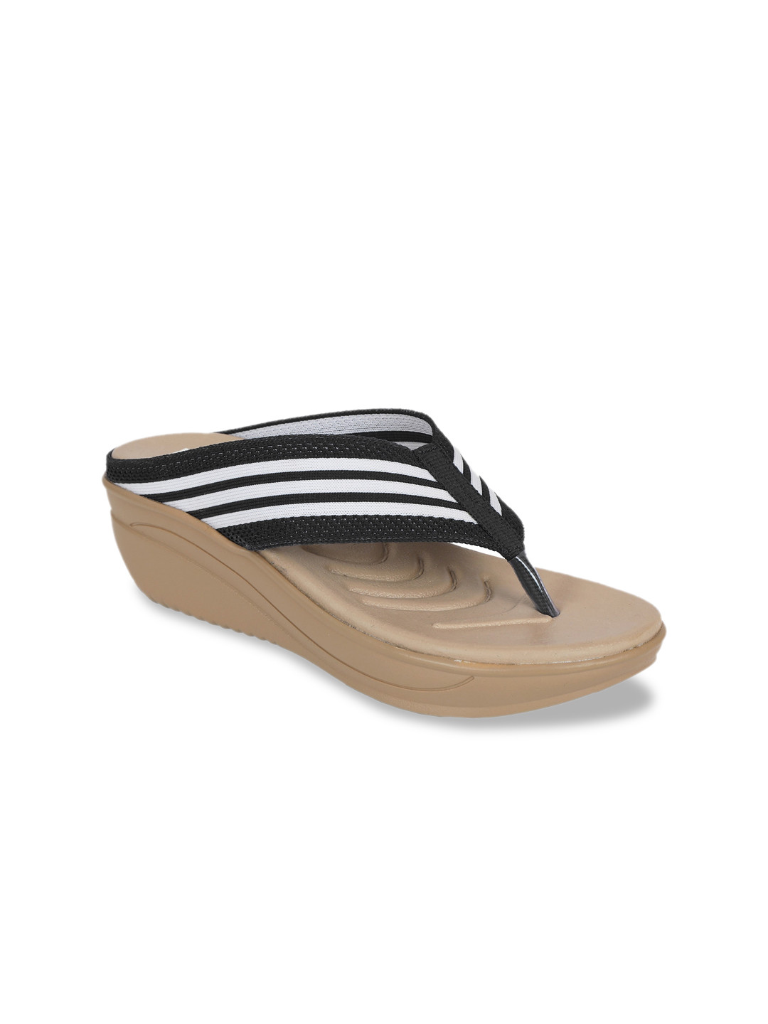 

Zyla Women Black Striped Sandals