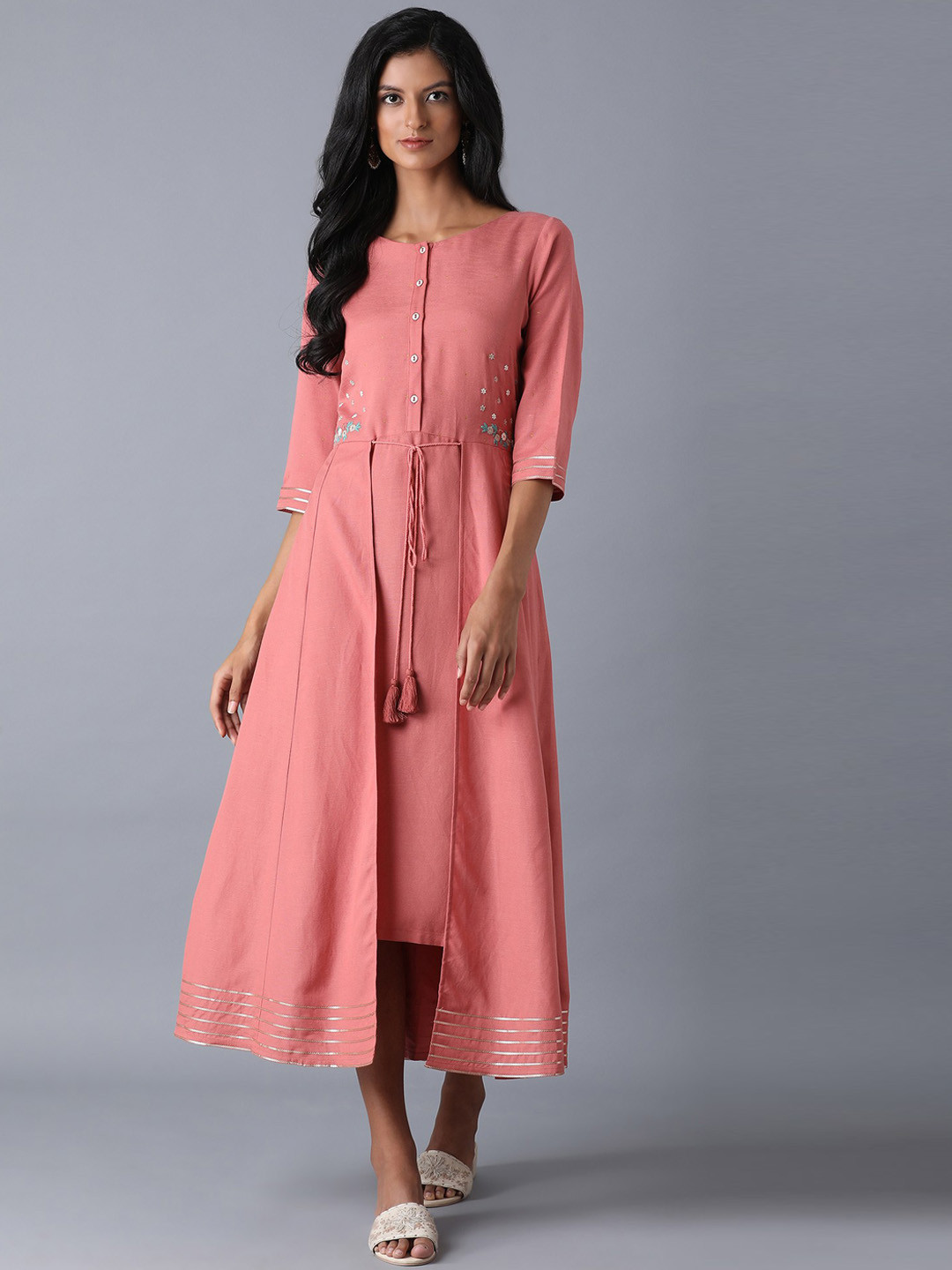 

W Women Pink Solid A-Line Dress