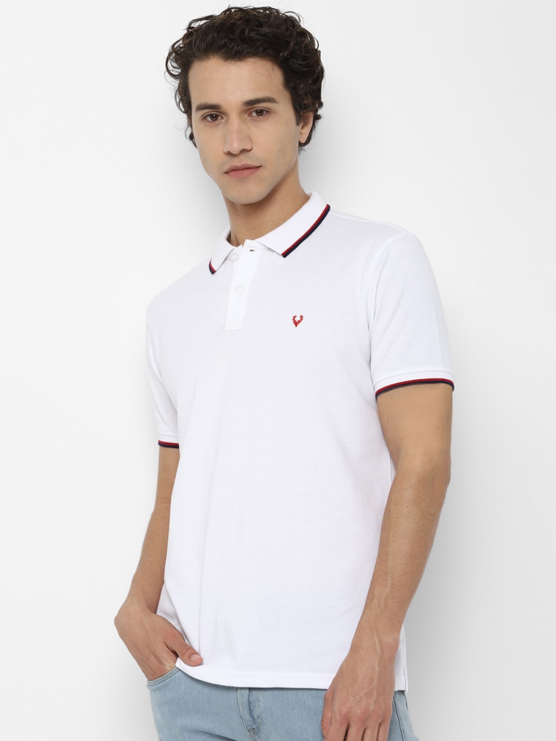 

Allen Solly Men White Solid Polo Collar T-shirt