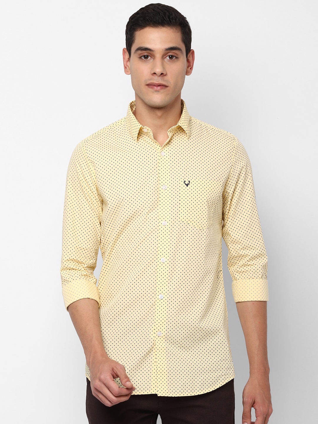 

Allen Solly Men Yellow Slim Fit Printed Casual Shirt