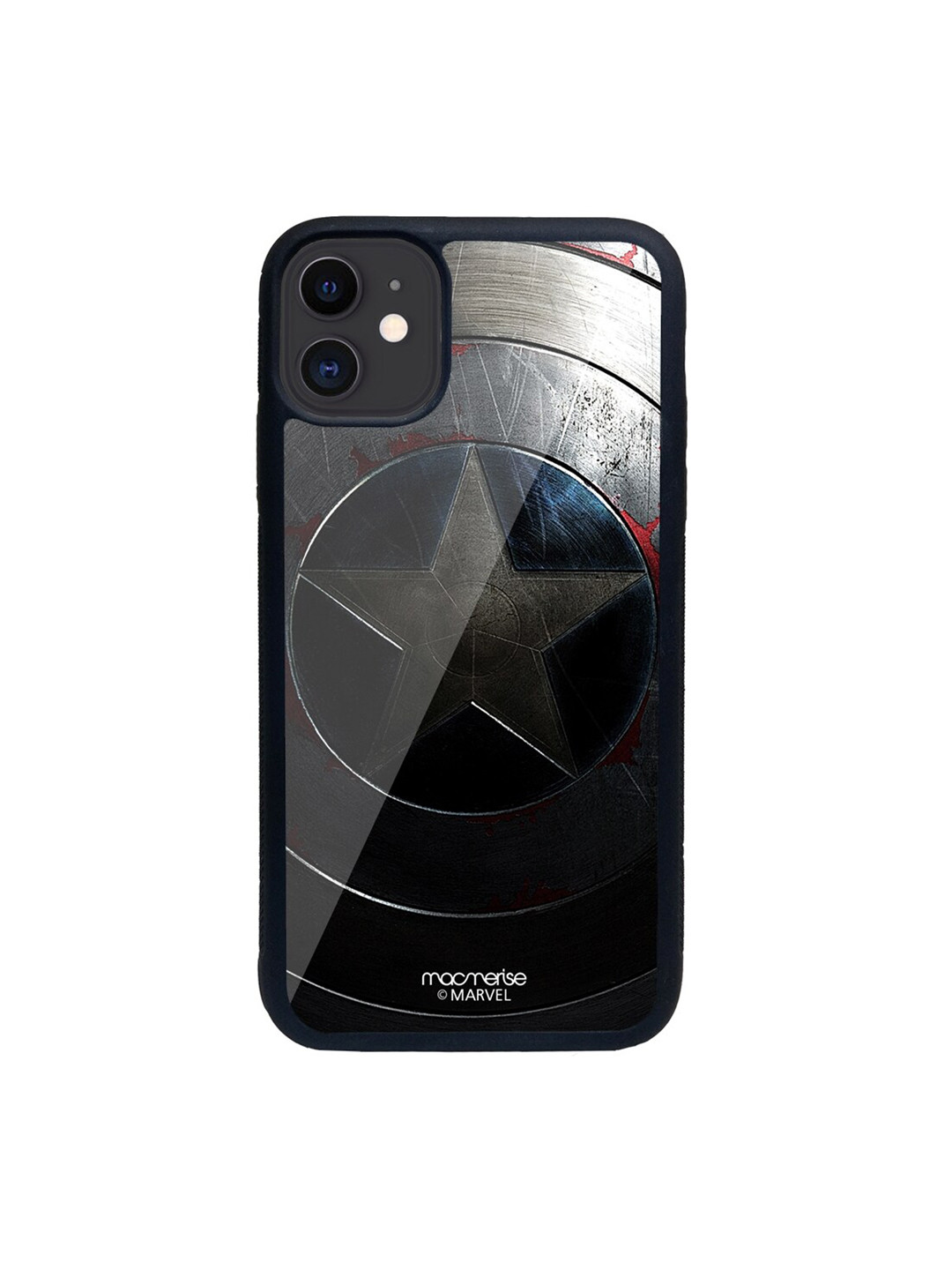 

macmerise Black & Blue Rusted Captains Shield Printed iPhone 11 Phone Case