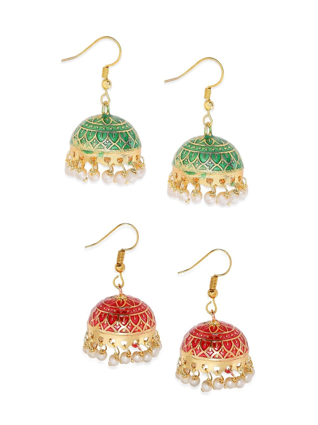 

OOMPH Green Contemporary Jhumkas