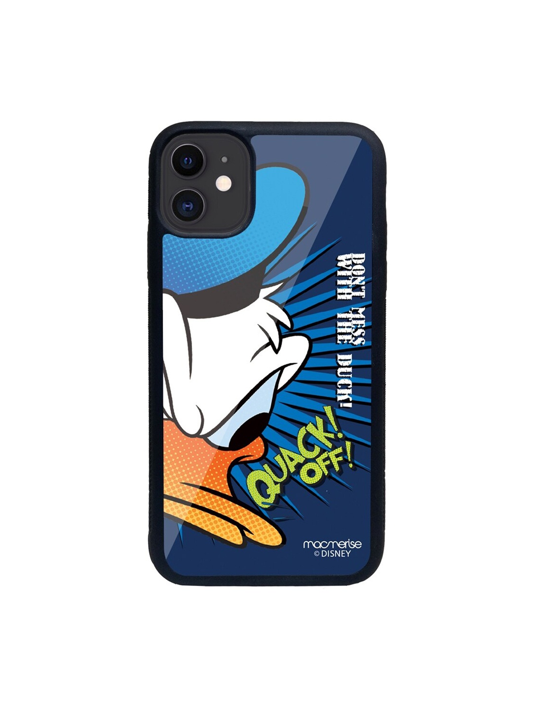 

macmerise Blue & Yellow Quack Off Printed iPhone 11 Back Case
