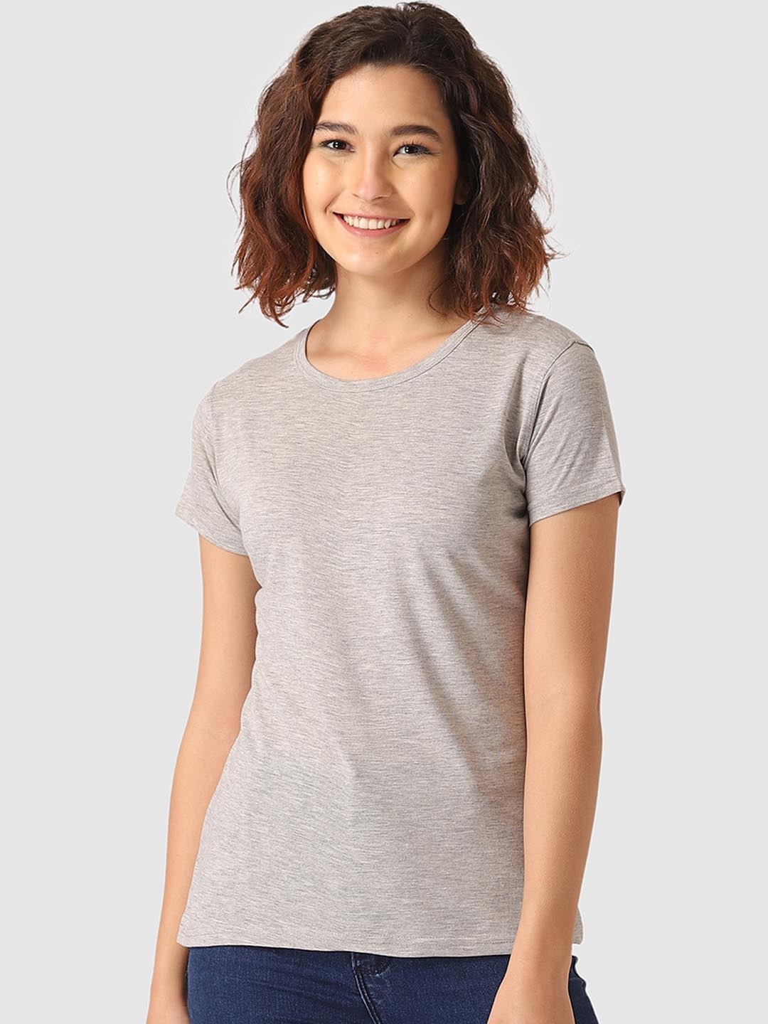 

Vemante Grey Pure Cotton Regular Top