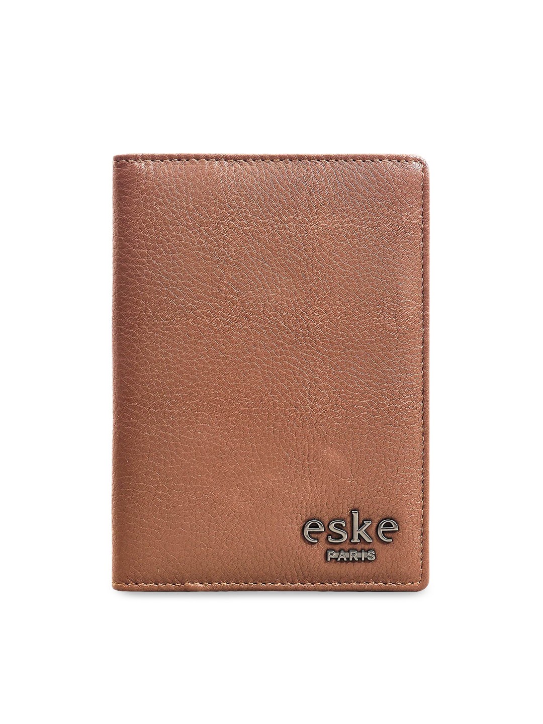 

Eske Unisex Brown Solid Leather Passport Holder