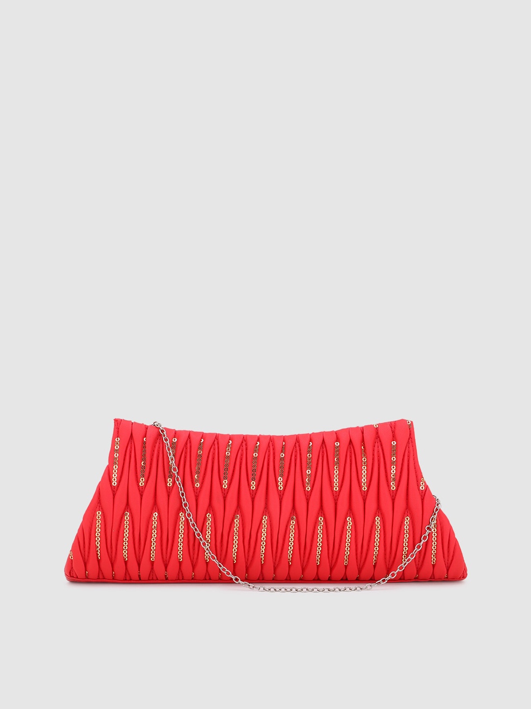

Element Cart Red & Gold-Toned Embellished Purse Clutches