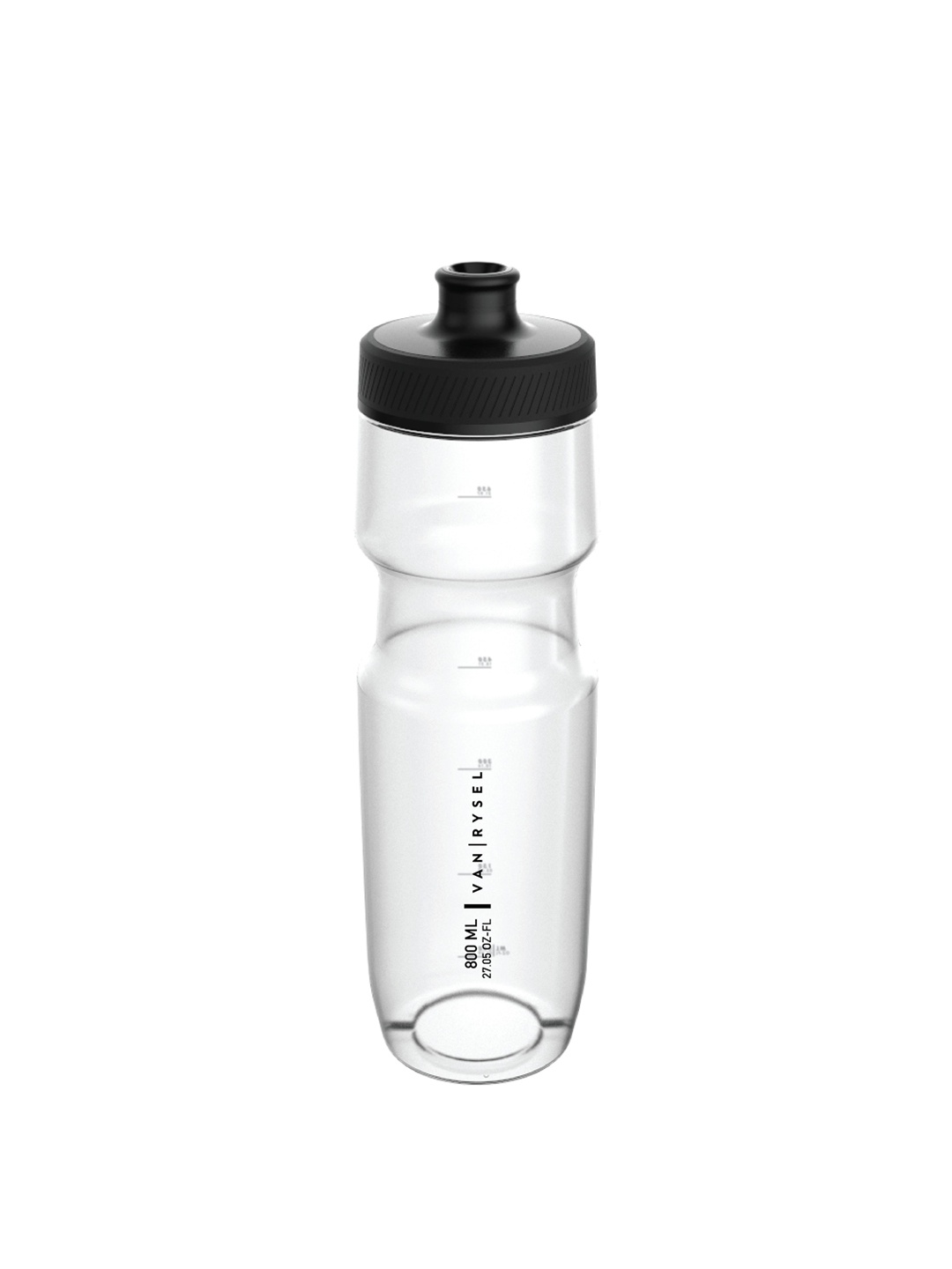 

VAN RYSEL By Decathlon Transparent & Black Solid 800 ml Cycling Water Bottle