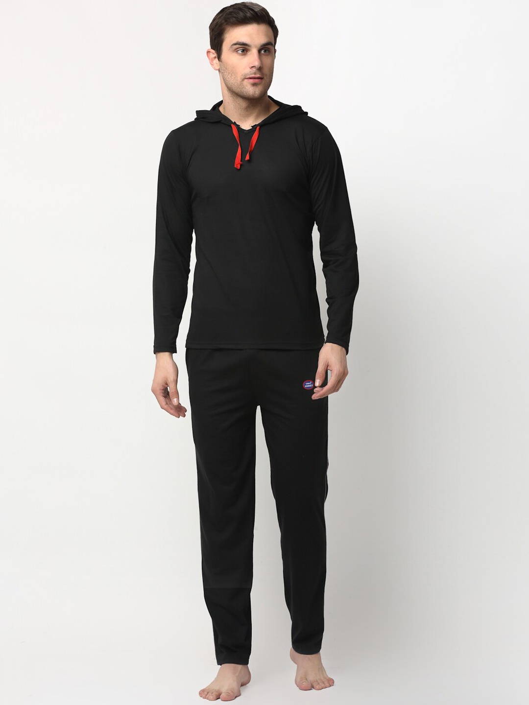 

VIMAL JONNEY Men Black Solid Night suit