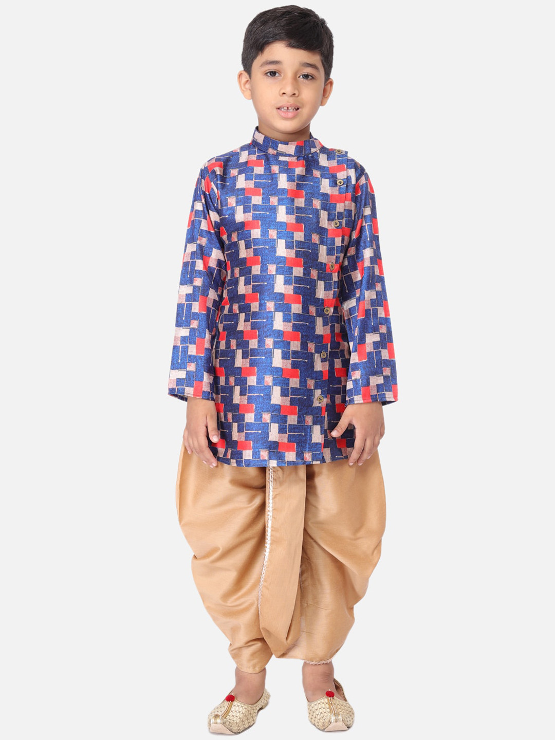 

TABARD Boys Blue & Beige Printed Kurta with Dhoti Pants