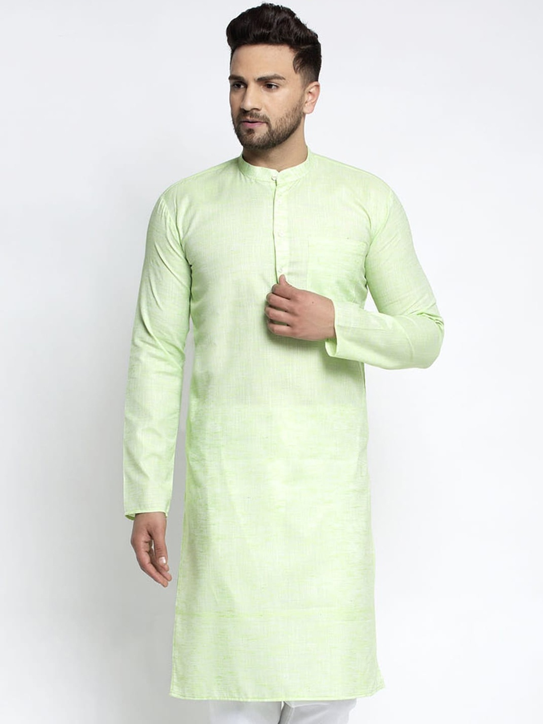 

Jompers Men Green Solid Kurta