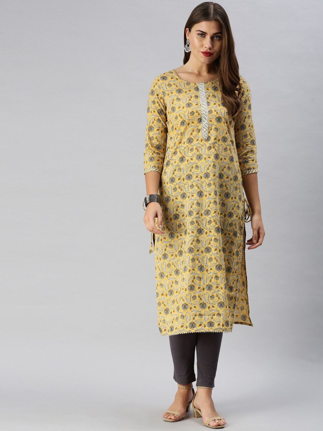 

Soch Women Yellow Ethnic Motifs Printed Kurta