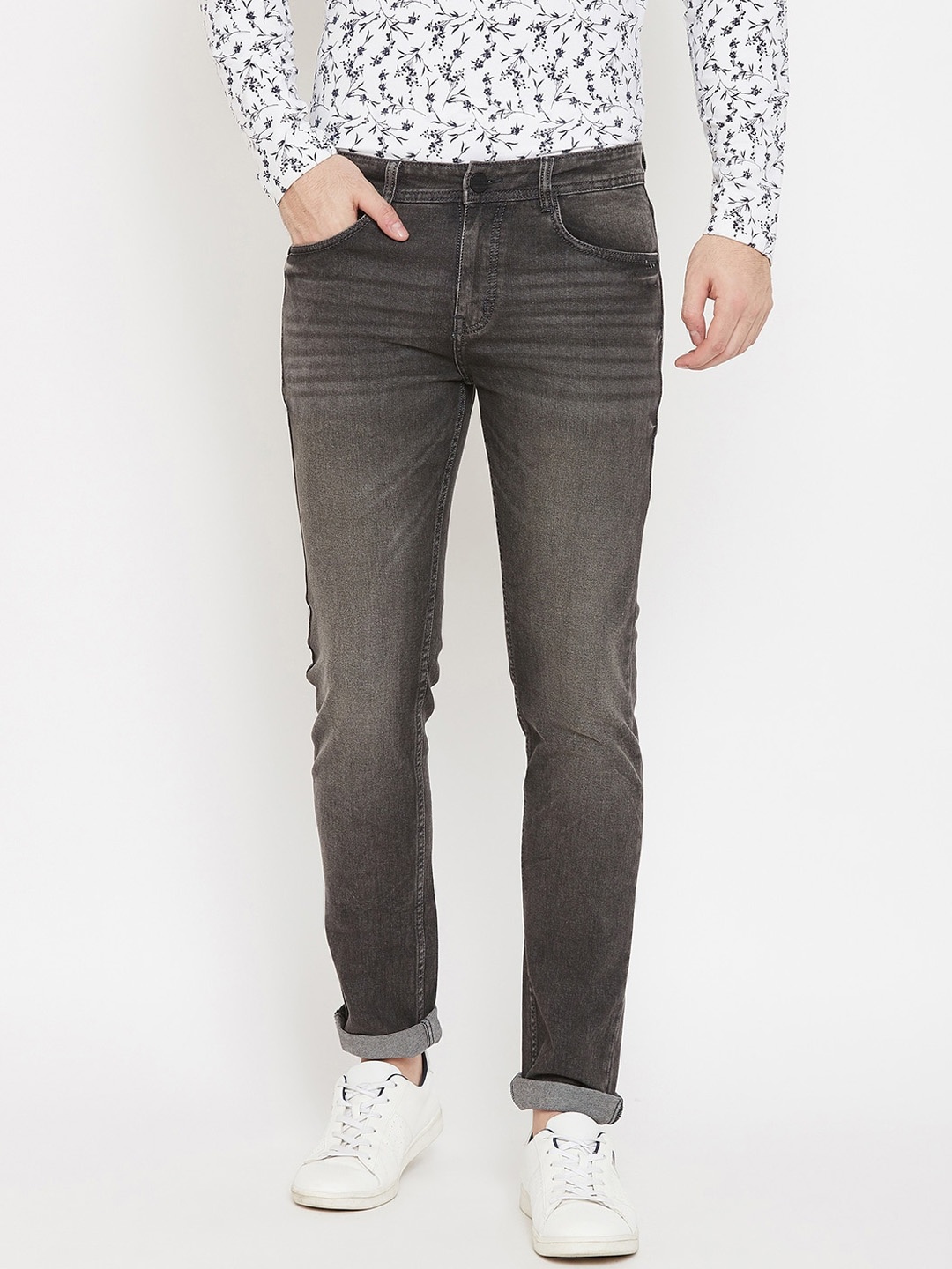 

Crimsoune Club Men Grey Slim Fit Mid-Rise Stretchable Clean Look Jeans