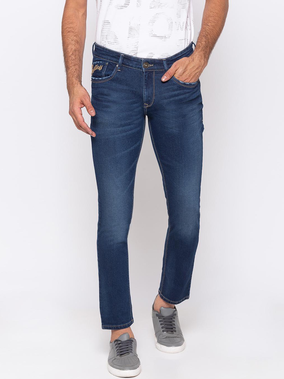 

SPYKAR Men Navy Blue Slim Fit Low-Rise Clean Look Jeans