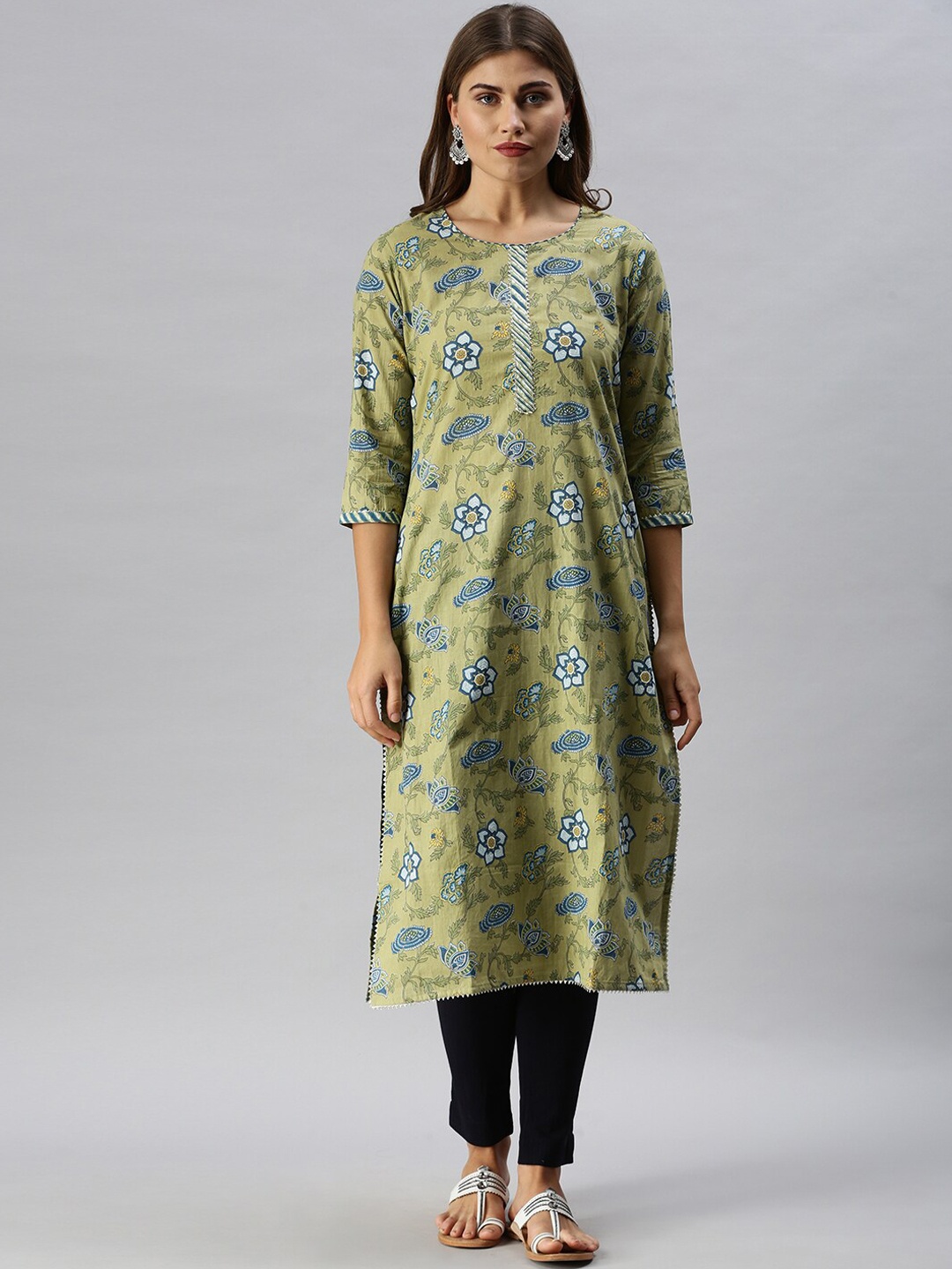 

Soch Women Green Floral Printed Kurta
