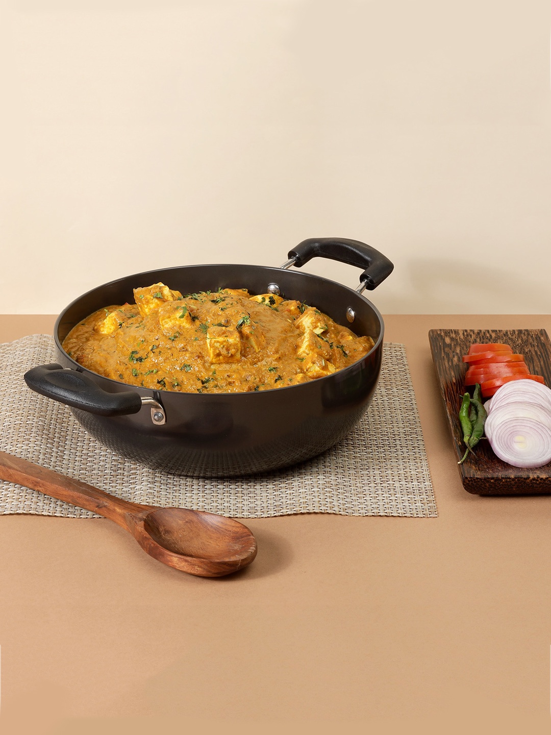 

Vinod Black Hard Anodised Induction Base Kadhai Without Lid