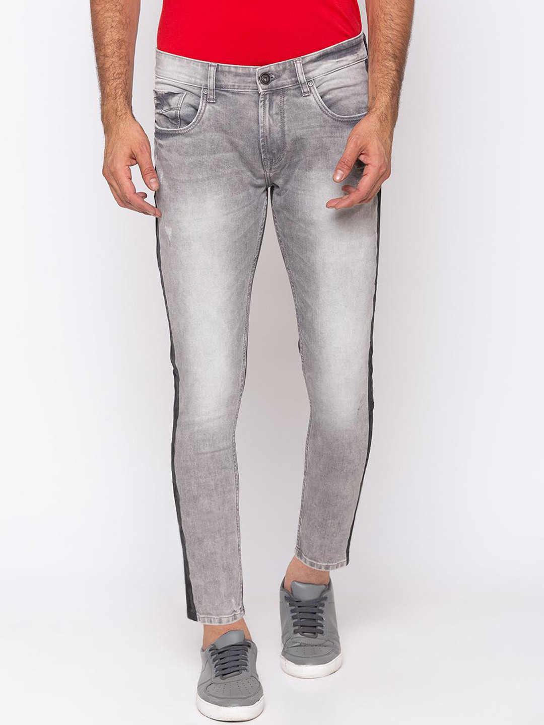 

SPYKAR Men Grey Slim Fit Mid-Rise Clean Look Jeans