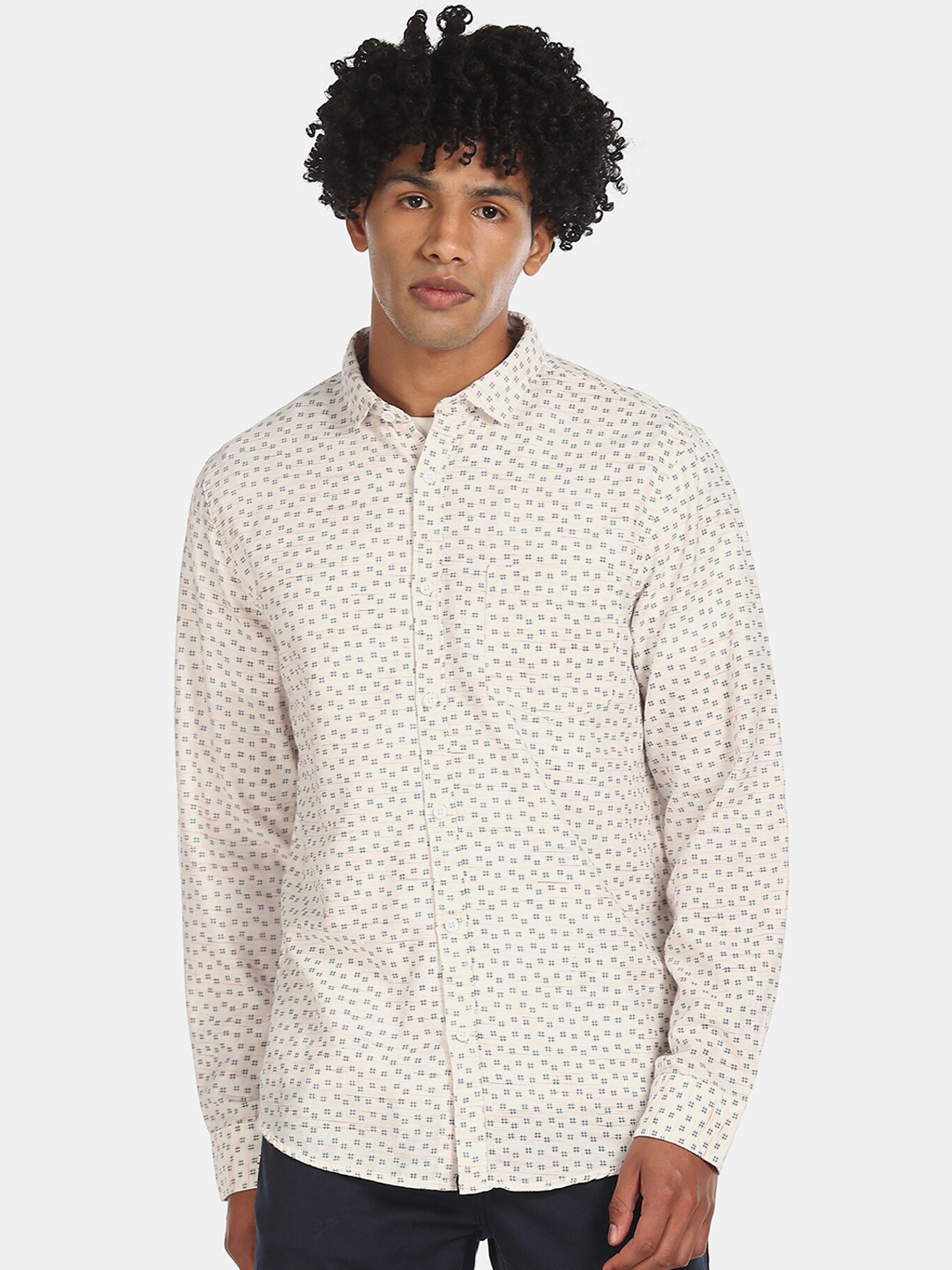

Cherokee Men Beige Regular Fit Printed Casual Shirt