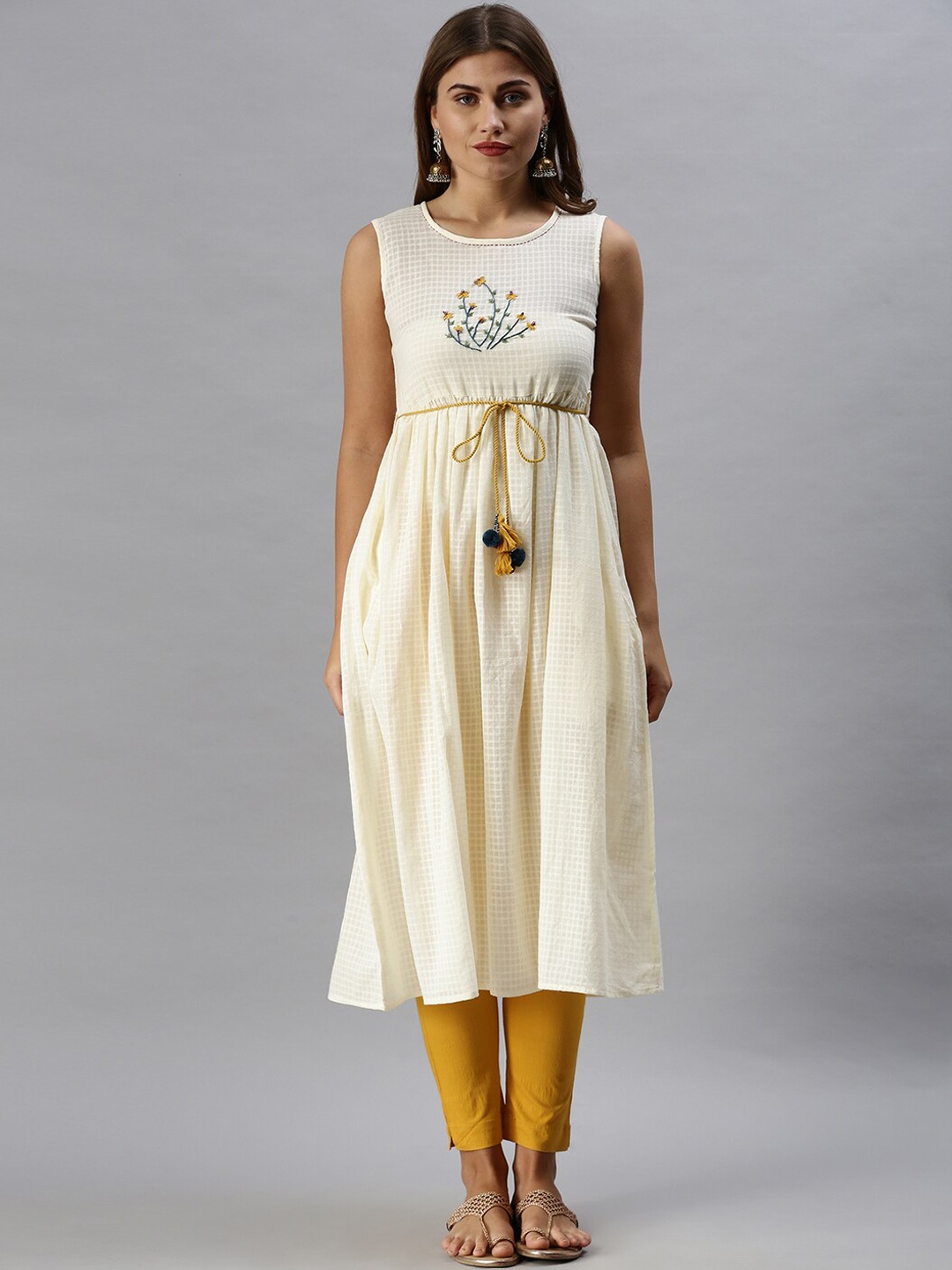 

Soch Women Off White Printed Kurta