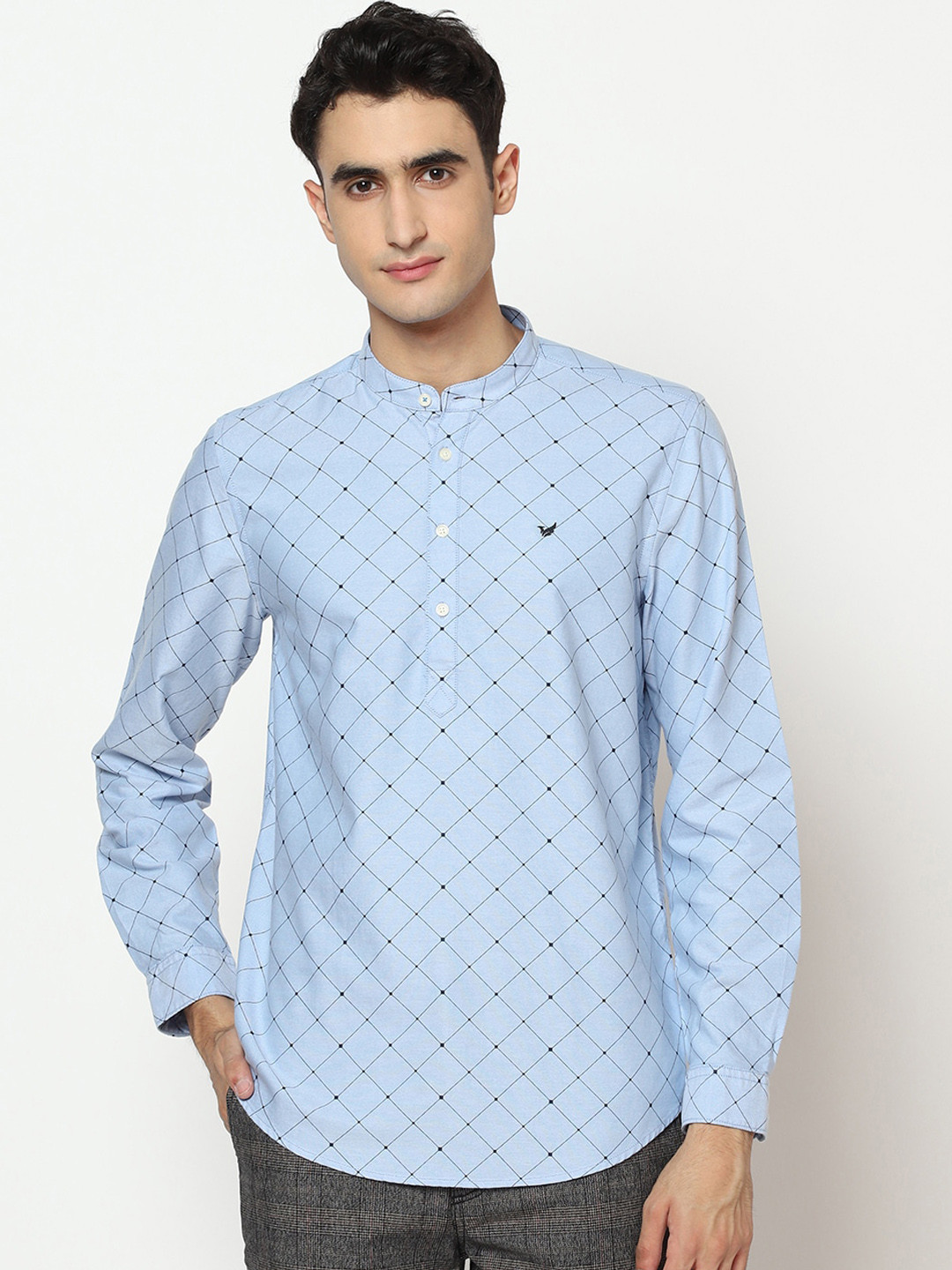 

Blackberrys Men Blue Arise Regular Fit Checked Casual Cotton Shirt