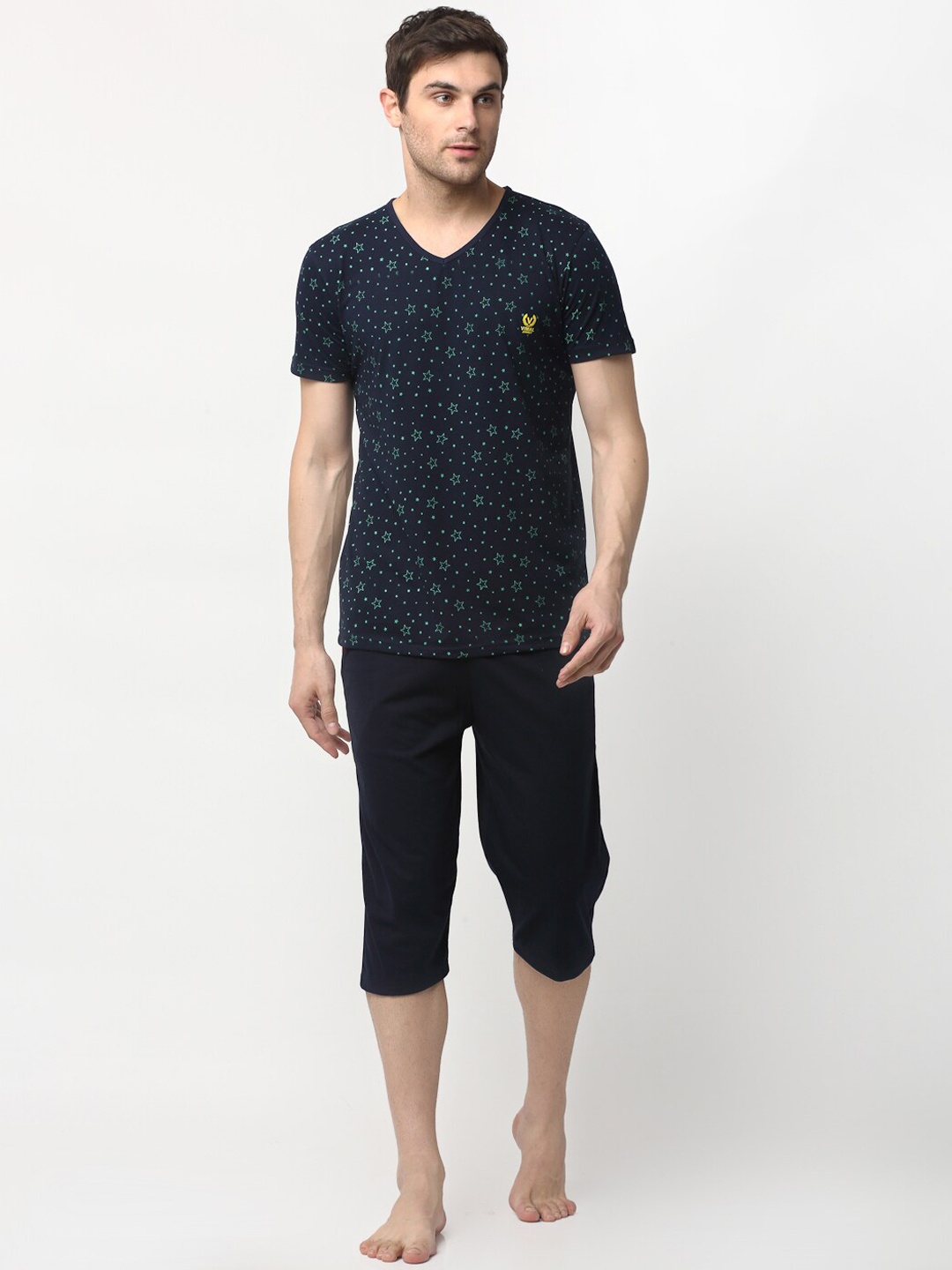 

VIMAL JONNEY Men Blue Printed Night suit