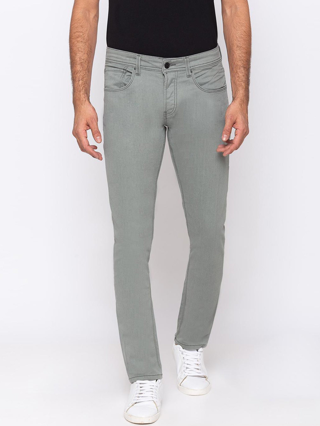

SPYKAR Men Grey Skinny Fit Low-Rise Clean Look Jeans