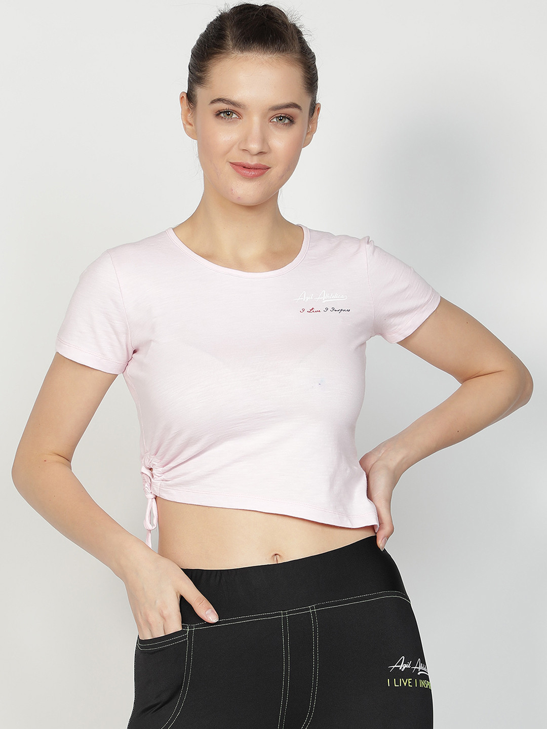 

Agil Athletica Pink Regular Crop Top
