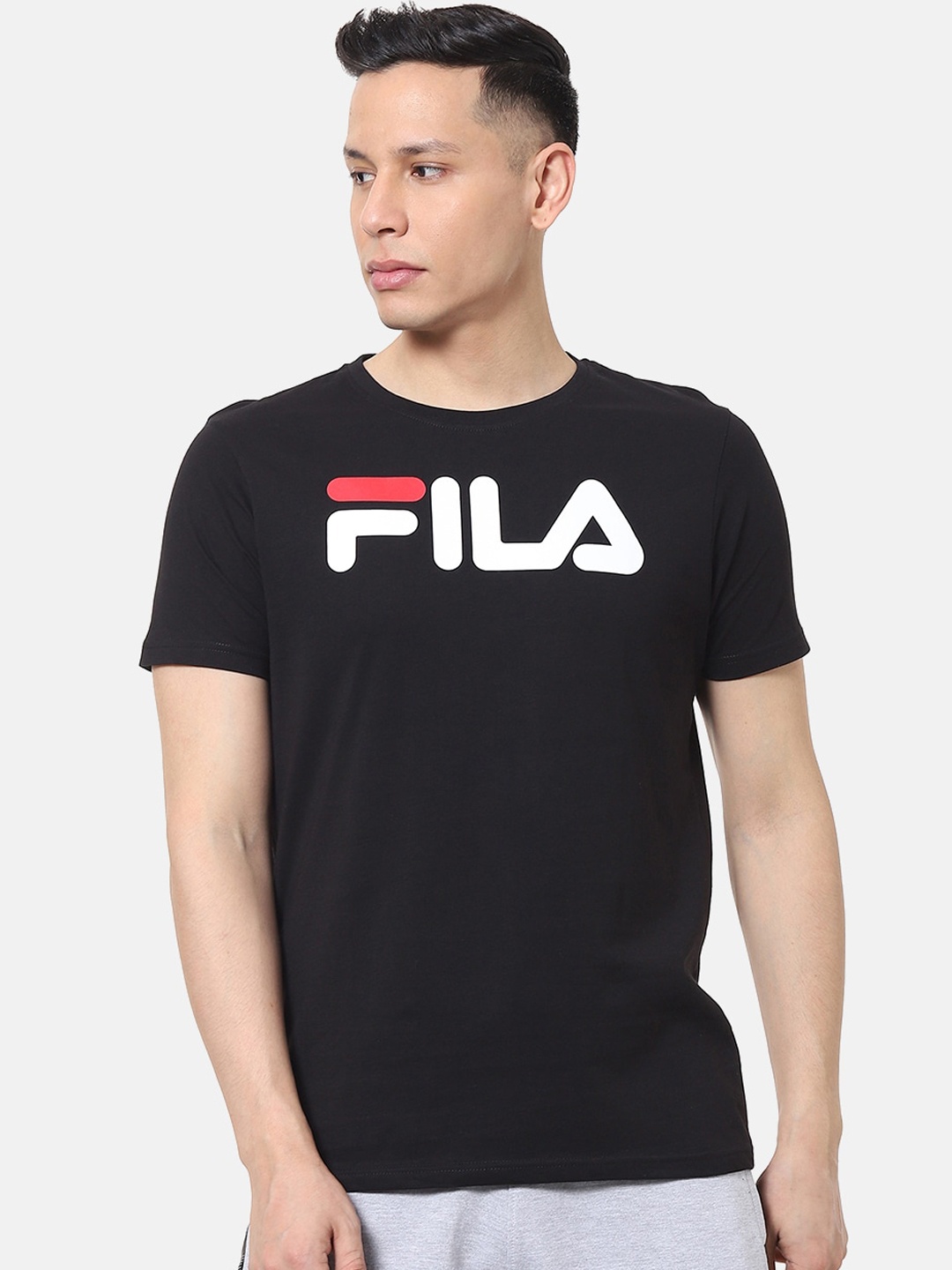 

FILA Men Black Printed Round Neck T-shirt