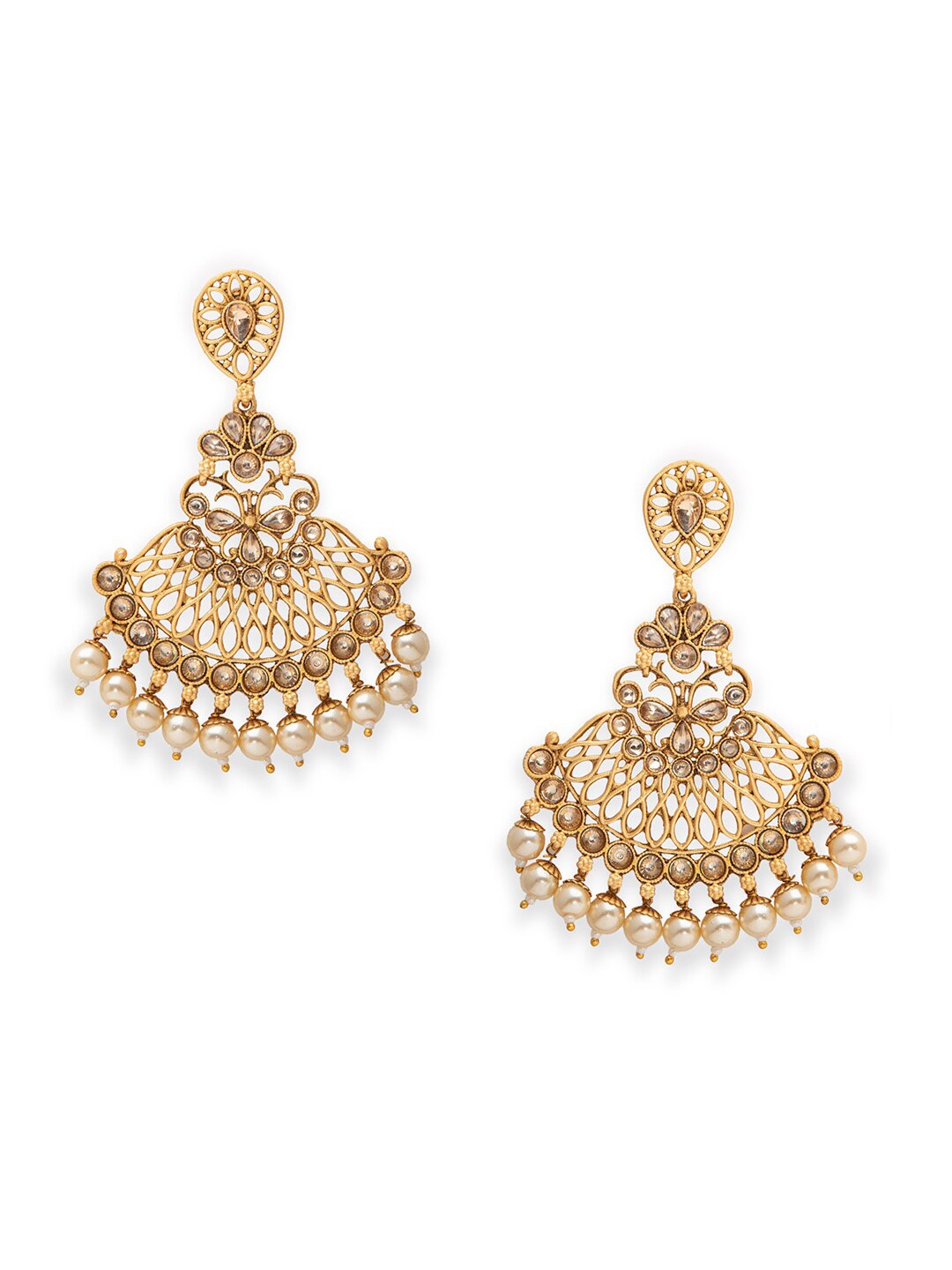 

Rangriti Gold-Toned Contemporary Chandbalis