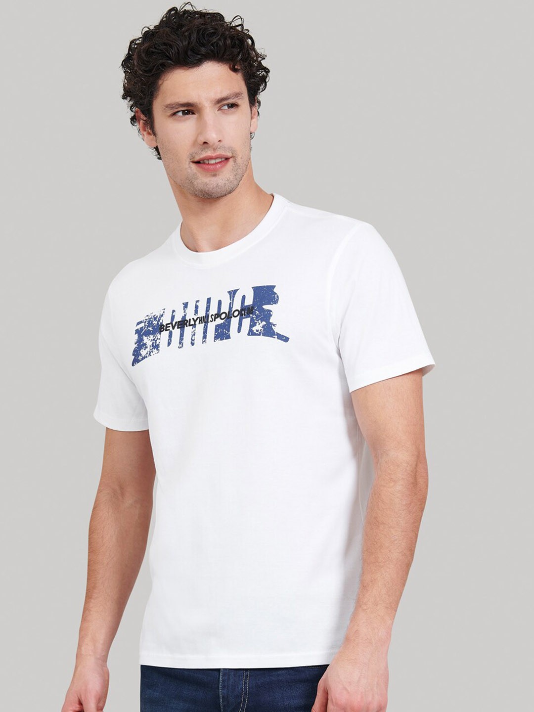 

Beverly Hills Polo Club Men White Printed Round Neck T-shirt