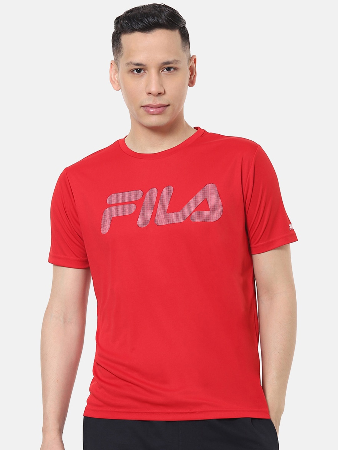 

FILA Men Red Printed Round Neck T-shirt