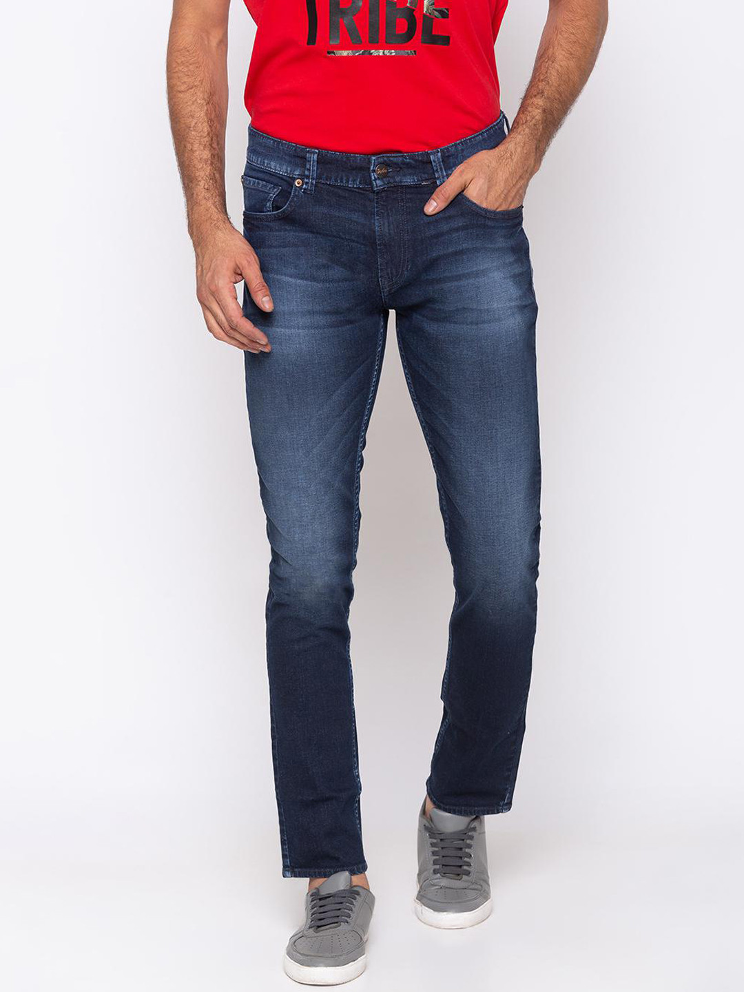 

SPYKAR Men Navy Blue Slim Fit Low-Rise Clean Look Jeans