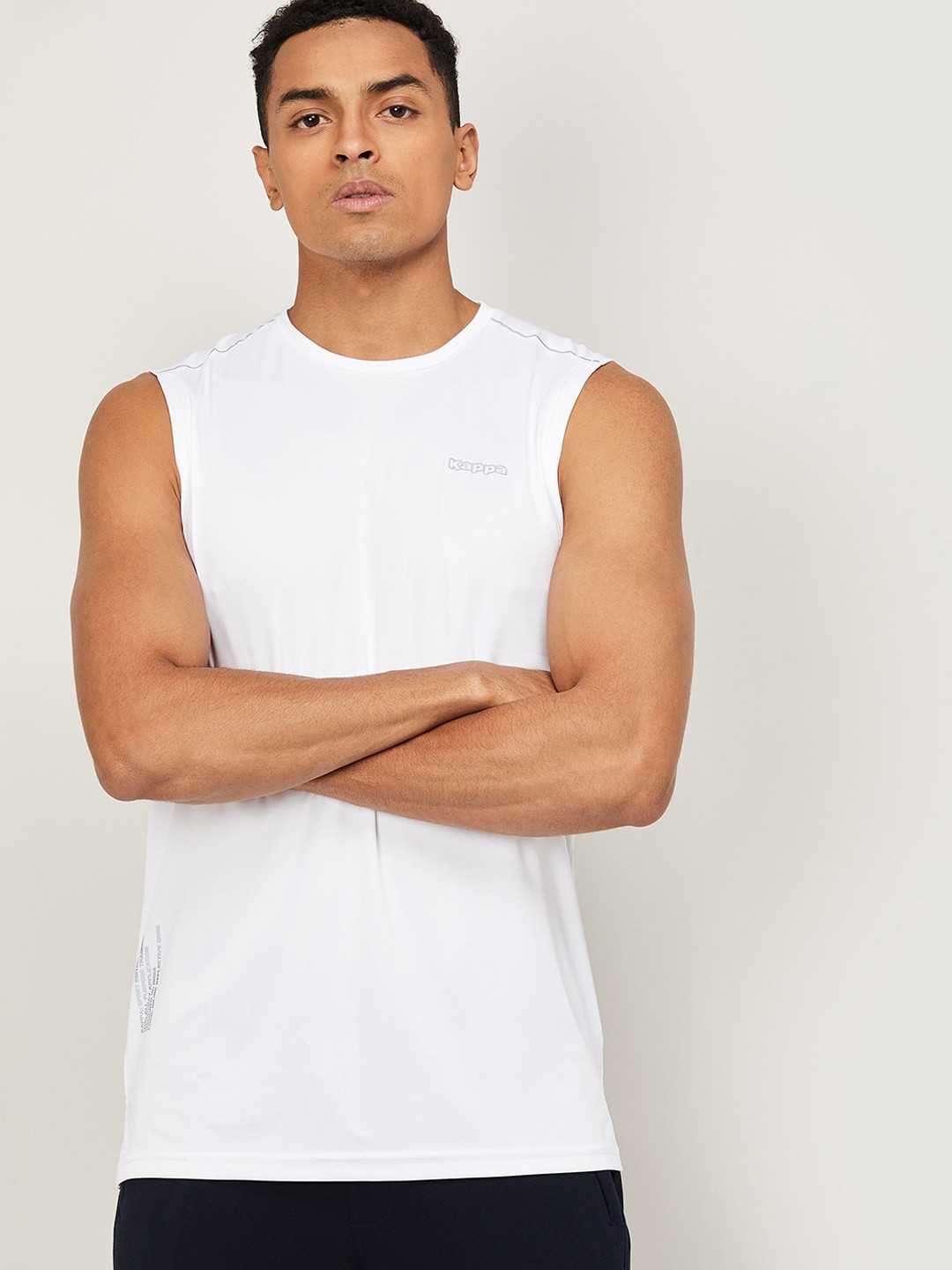 

Kappa Men White Printed Round Neck T-shirt