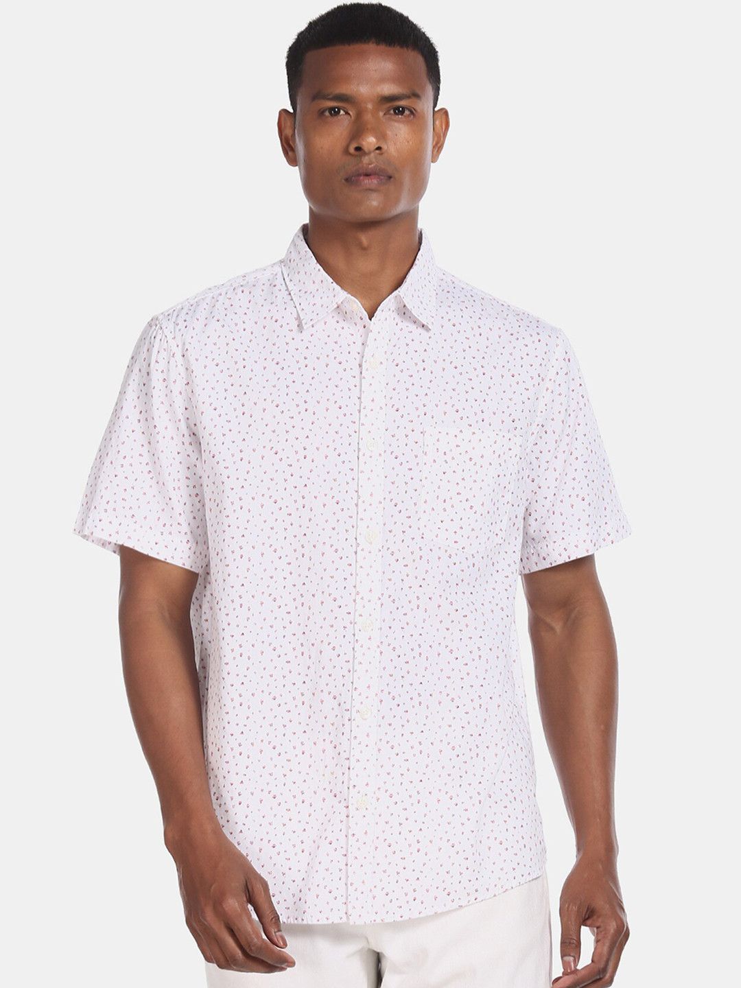 

Ruggers Men White Regular Fit Printed Casual Shirt