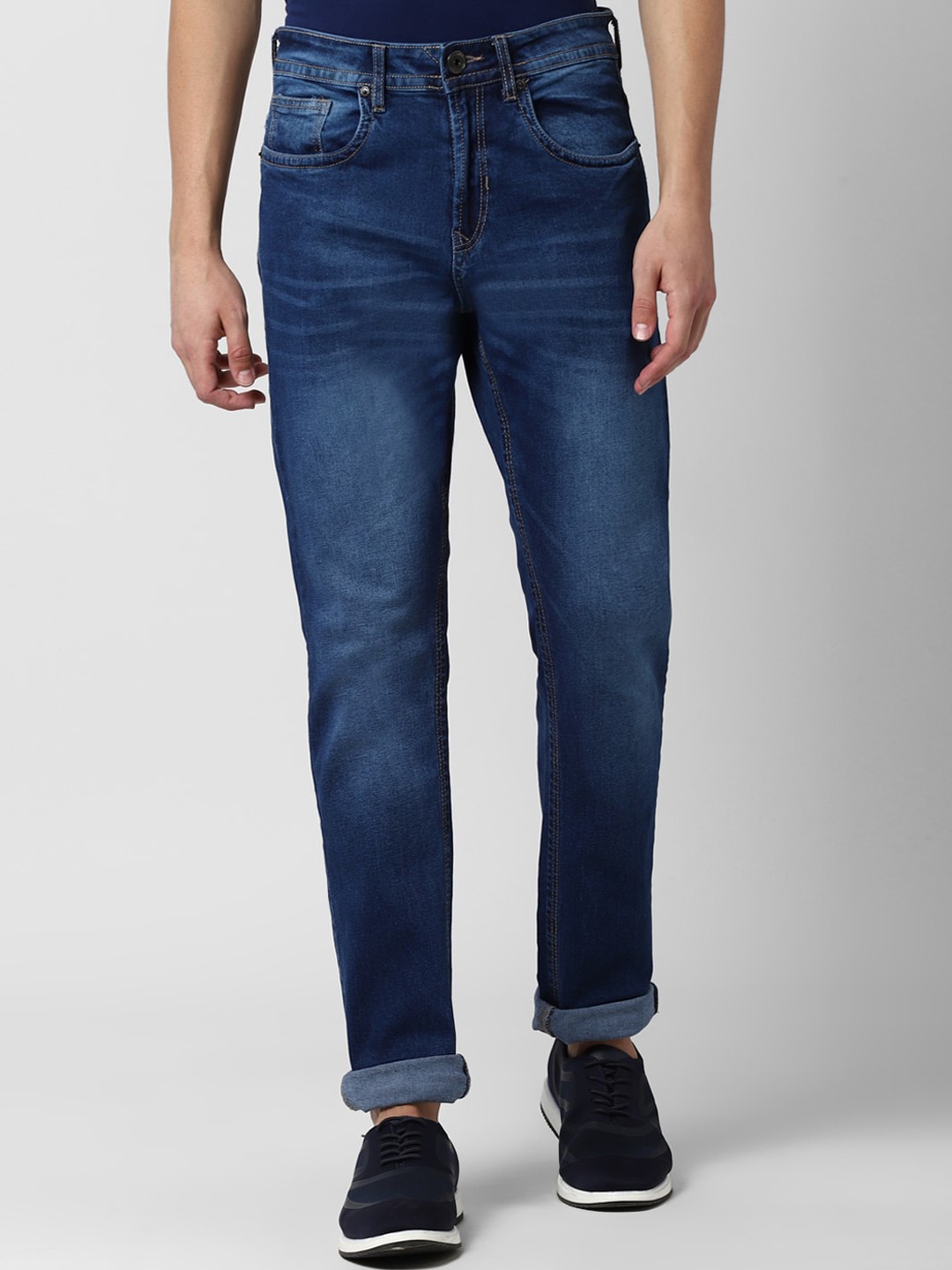 

Peter England Casuals Men Navy Blue Slim Fit Mid-Rise Clean Look Jeans