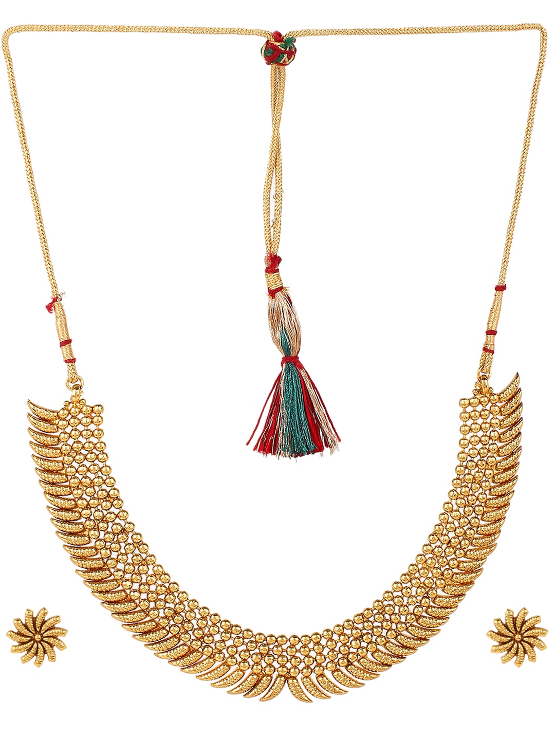 

Adwitiya Collection Women Gold-Plated 24CT Antique Handcrafted Jewellery Set