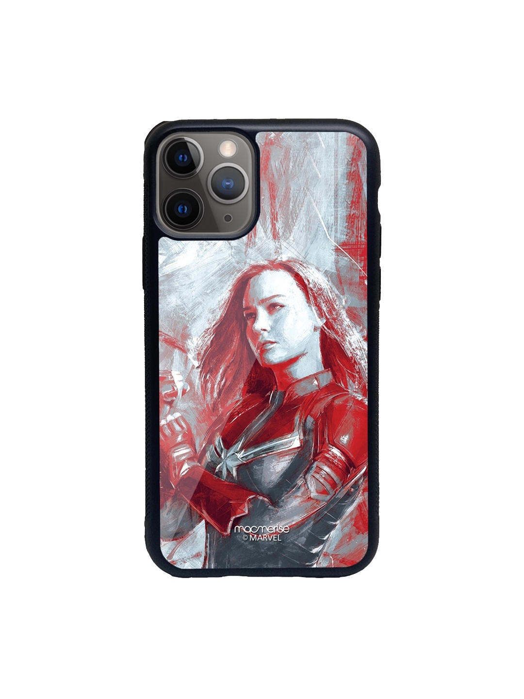 

macmerise Red & Grey Charcoal Art Capt Marvel Printed iPhone 11 Pro Back Case