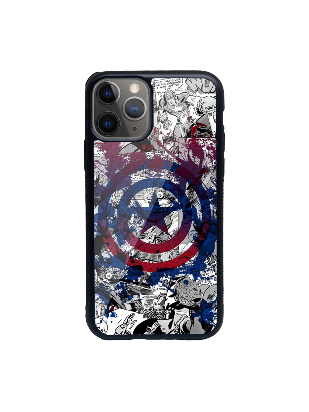 

macmerise Blue & Red Splash Out Shield Pattern iPhone 11 Pro Back Case