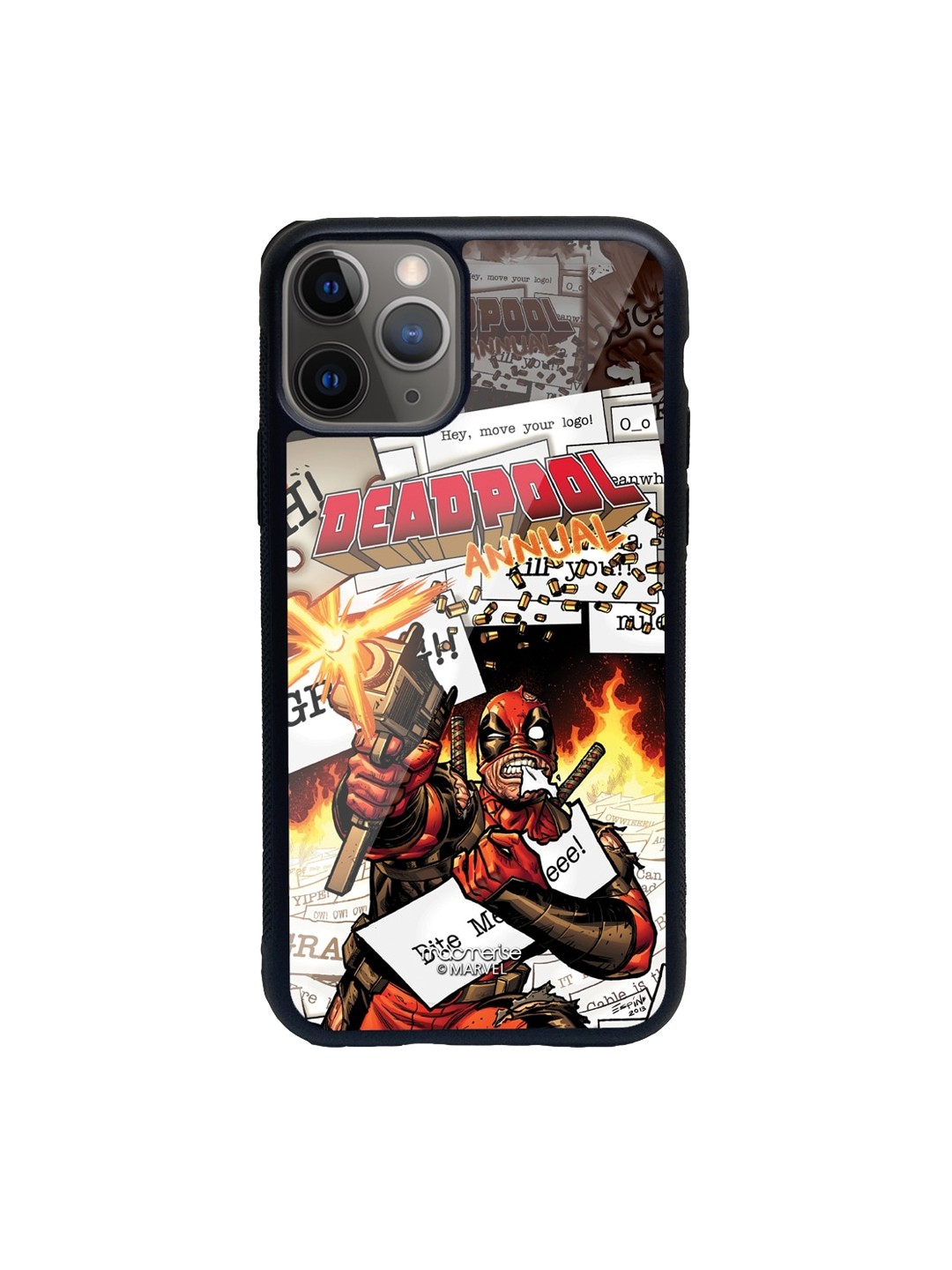 

macmerise White & Black Comic Deadpool Printed iPhone 11 Pro Back Case