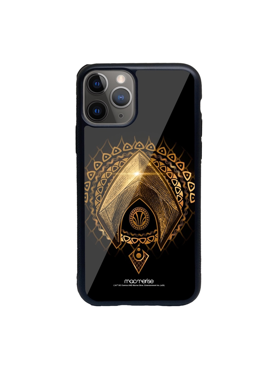 

macmerise Black & Gold-Toned Aquaman Logo Printed iPhone 11 Pro Phone Case