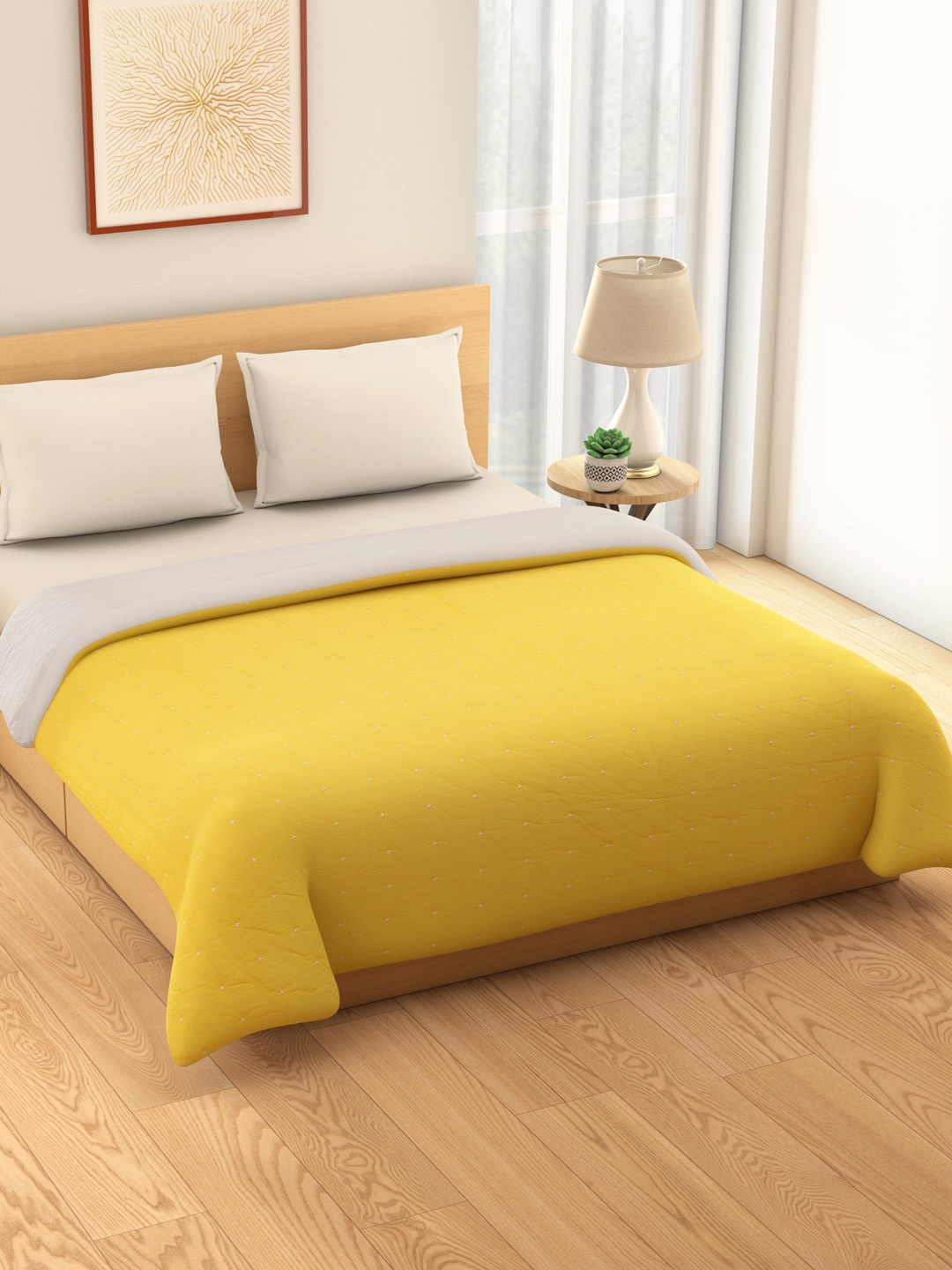 

Living scapes by Pantaloons Yellow Solid Mild Winter 180 GSM Double Bed Quilt