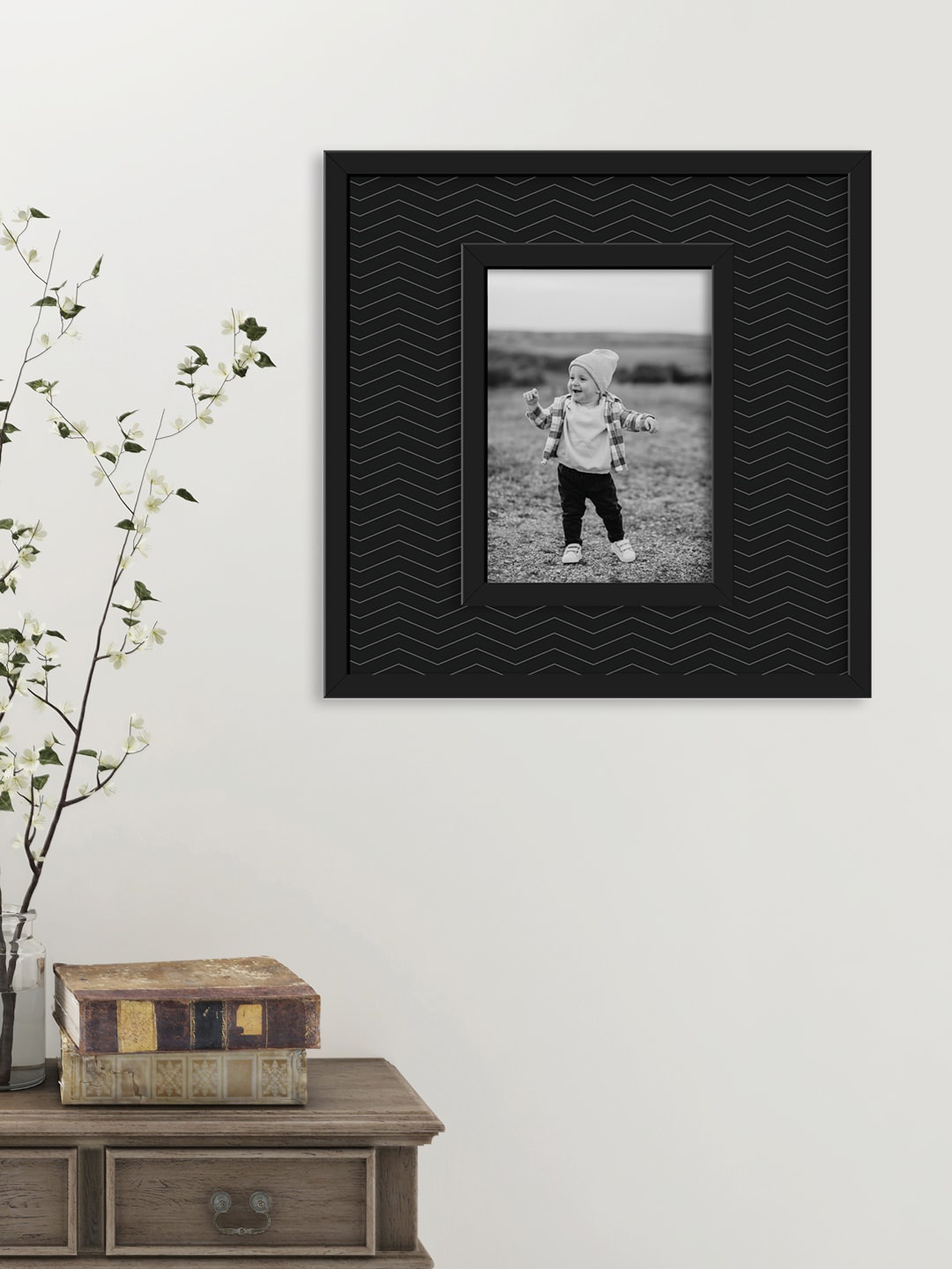 

RANDOM Black & White Chevron Printed Wall Photo Frame