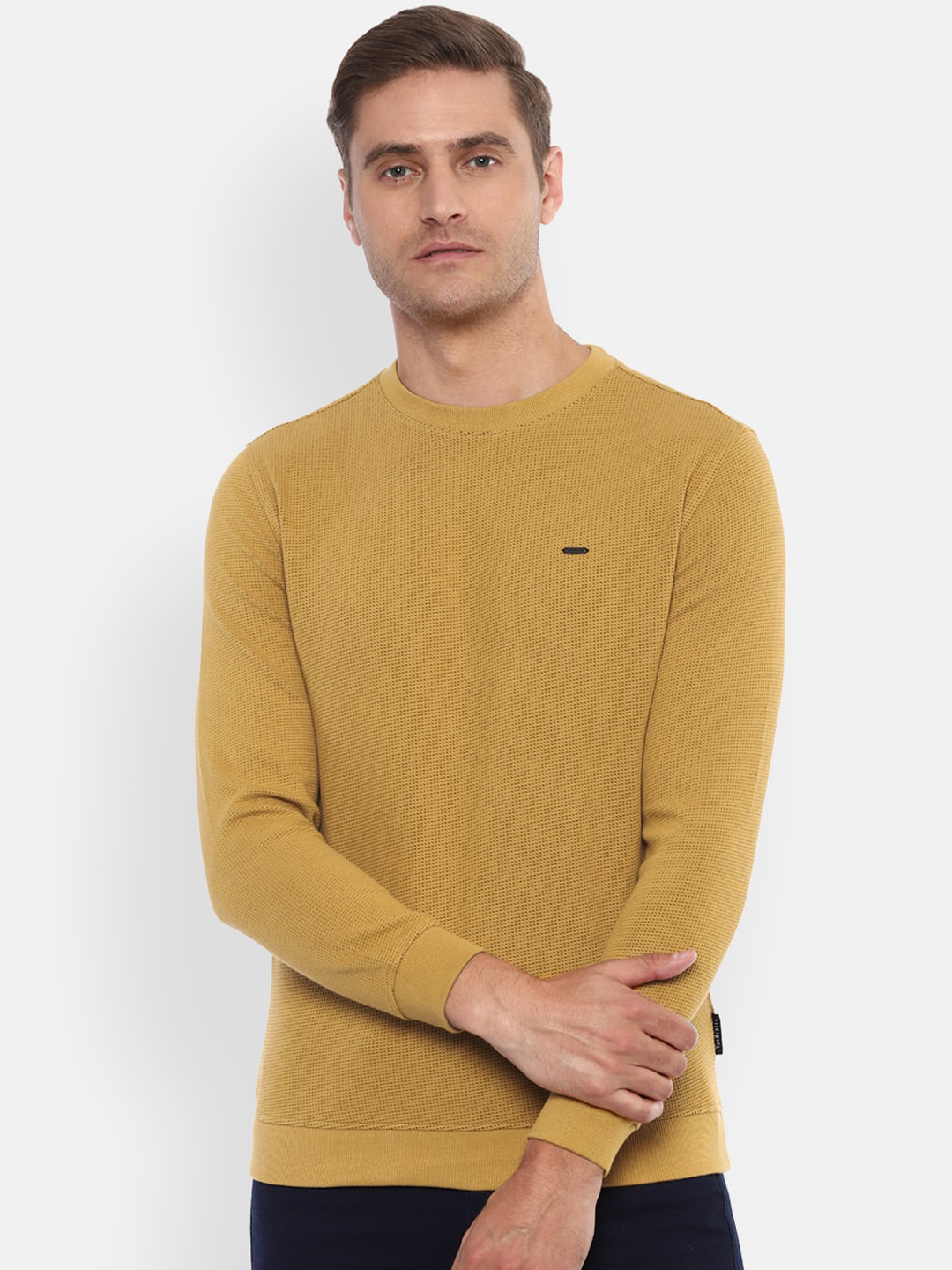

Van Heusen Sport Men Mustard Brown Self Design Sweatshirt