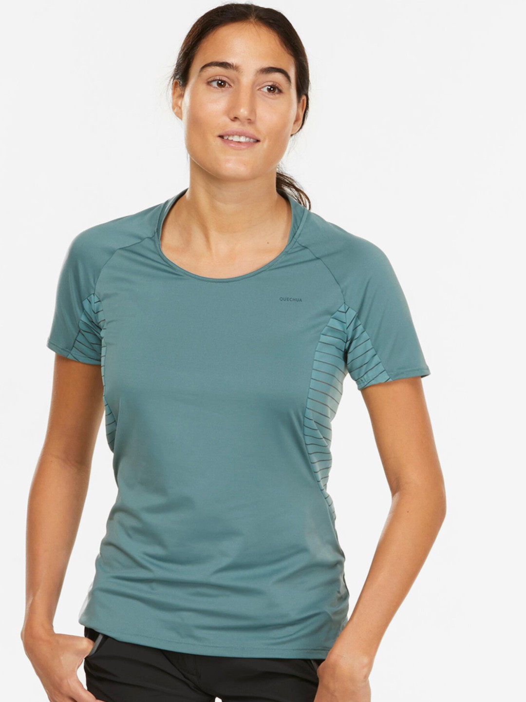 

Quechua By Decathlon Women Blue Solid V-Neck T-shirt