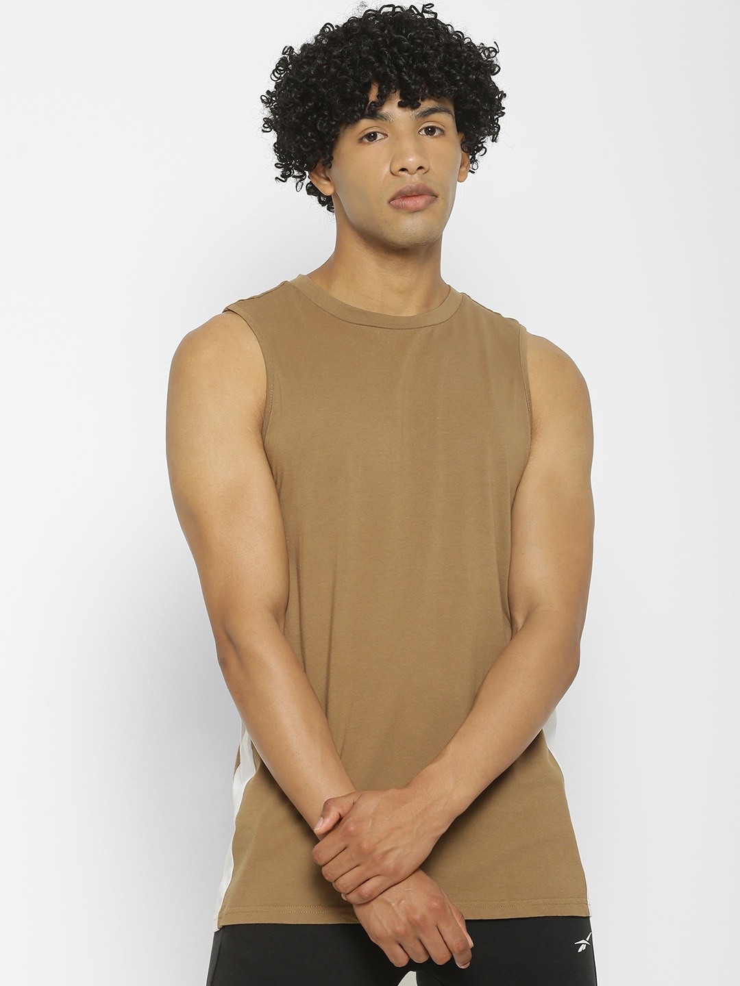 

FOREVER 21 Men Brown Solid Cotton Innerwear Vest