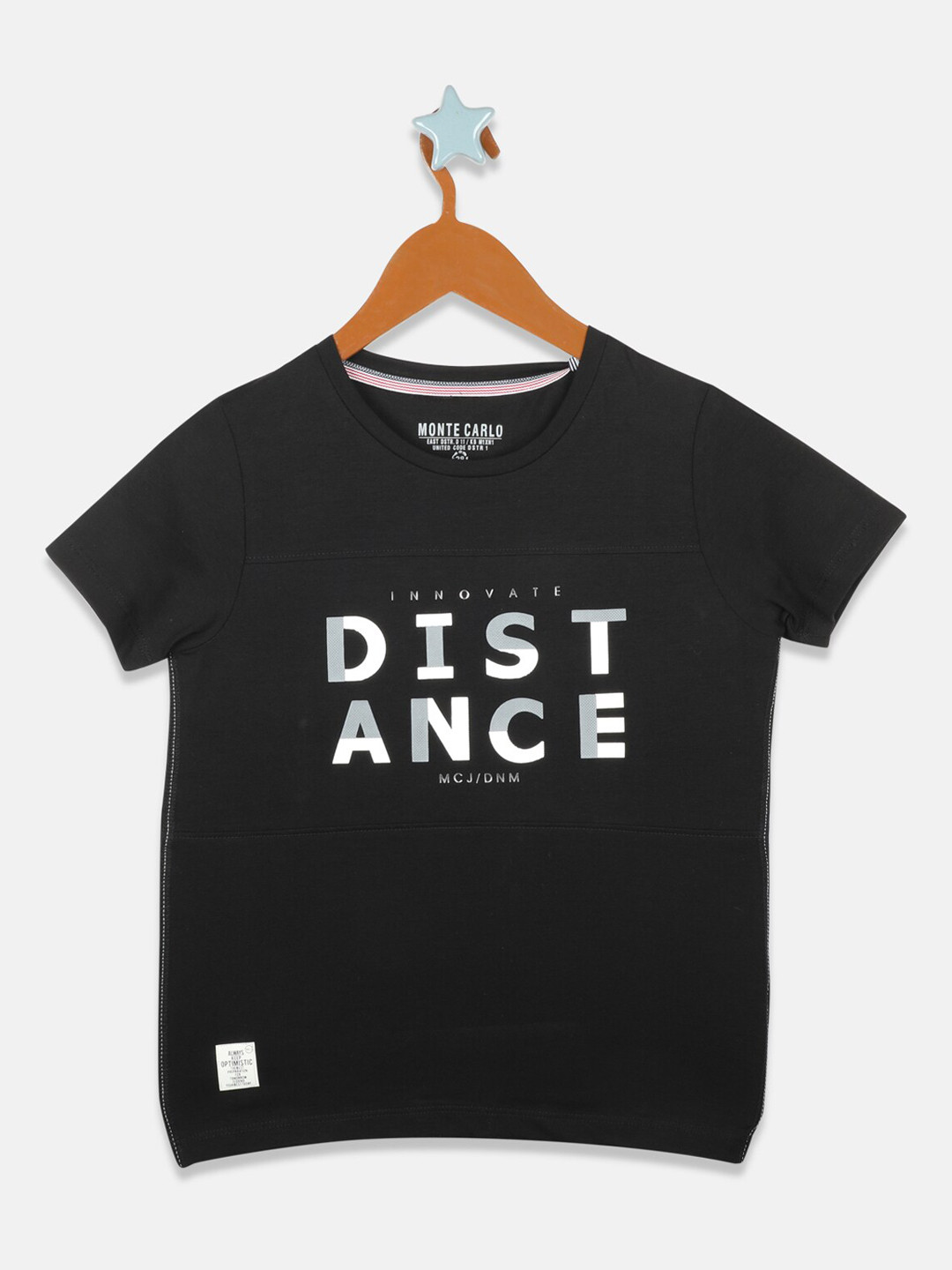 

Monte Carlo Boys Black Printed Round Neck T-shirt