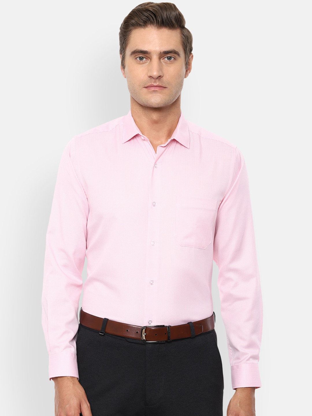 

Louis Philippe Men Pink Slim Fit Solid Casual Shirt