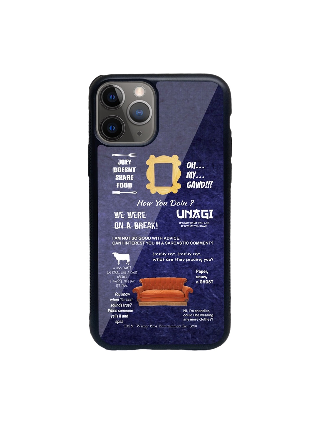 

macmerise Navy Blue & Black Friends Essentials iPhone 11 Pro Back Case