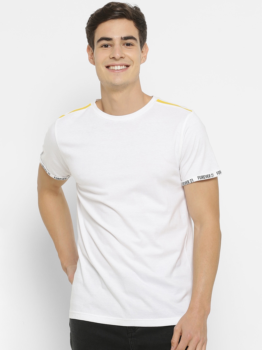 

FOREVER 21 Men White T-shirt