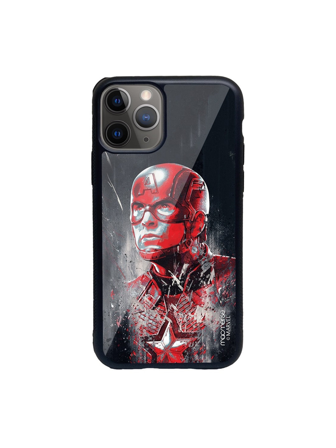 

macmerise Black & Red Charcoal Art Captain America iPhone 11 Pro Back Case